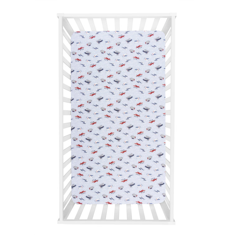 Blue Transportation 100% Cotton - Piece Standard Crib Fitted Sheet