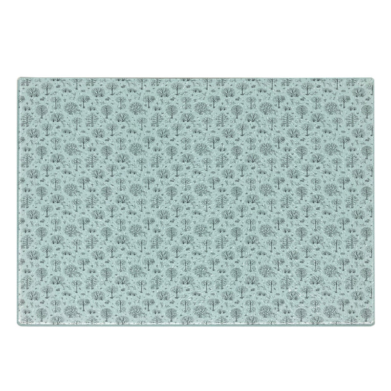 Planche à découper en verre trempé Ambesonne, gris anthracite et blanc