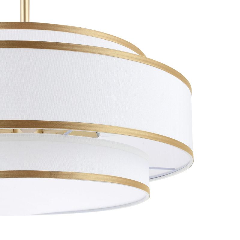 Aasim 18" Modern 4-Light Dimmable Drum Chandelier, Gold
