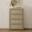 Consiglia Boho-Rattan 4-Drawer Dresser, 40.5" Tall Bedroom Storage Chest for Small Spaces-282559804