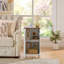 Armoire de plancher moderne de 27 po de hauteur, armoire à serviettes, armoire de rangement rétro avec portes et tablette réglable, console d'appoint pour l'entrée, le couloir, le salon, la cuisine, la salle de bain et le garage-531308523