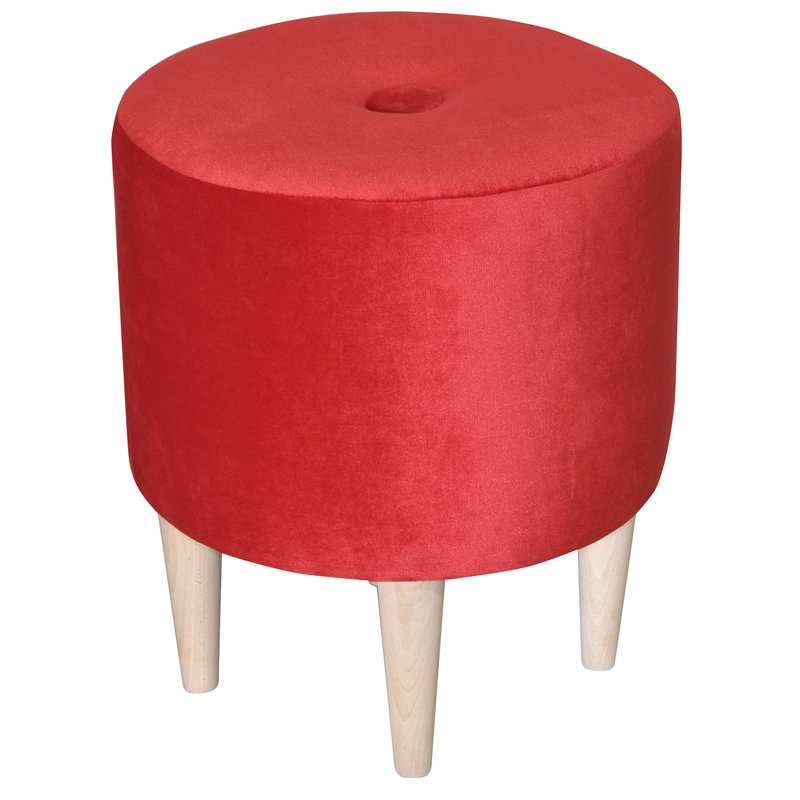 Solid + Manufactured Wood Accent Stool, Red