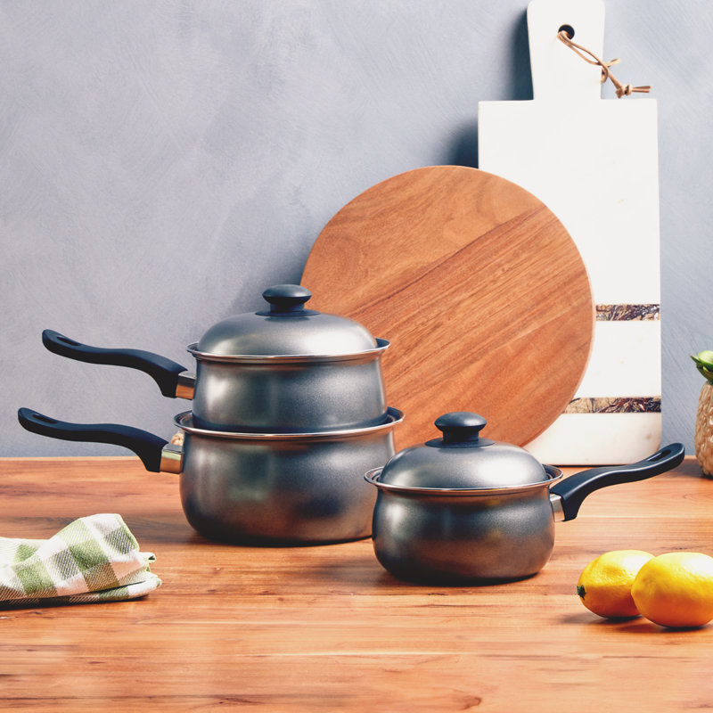 6 - Piece Non-Stick Carbon Steel Cookware Set, Cream