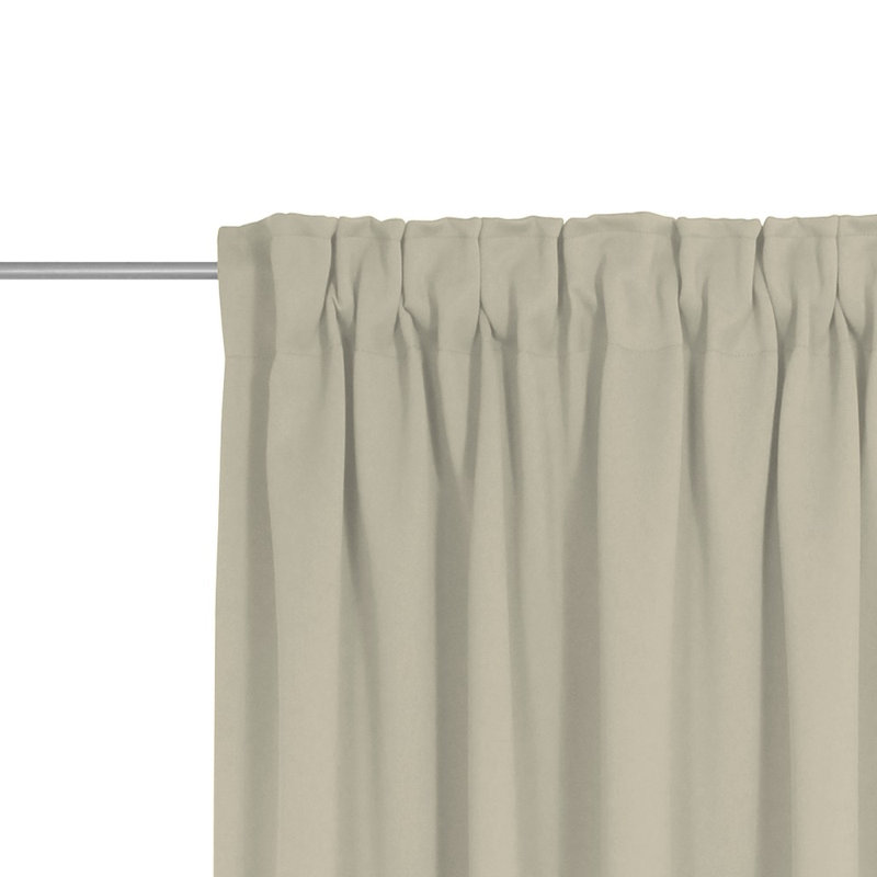 Newbury 67% Polyester And 33% Cotton Room Darkening Single Curtain Panel, 130cm Width x 375cm Drop, Taupe