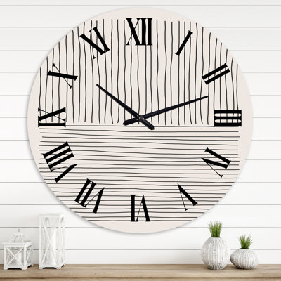 Minimal Geometric Lines III - Horloge murale moderne