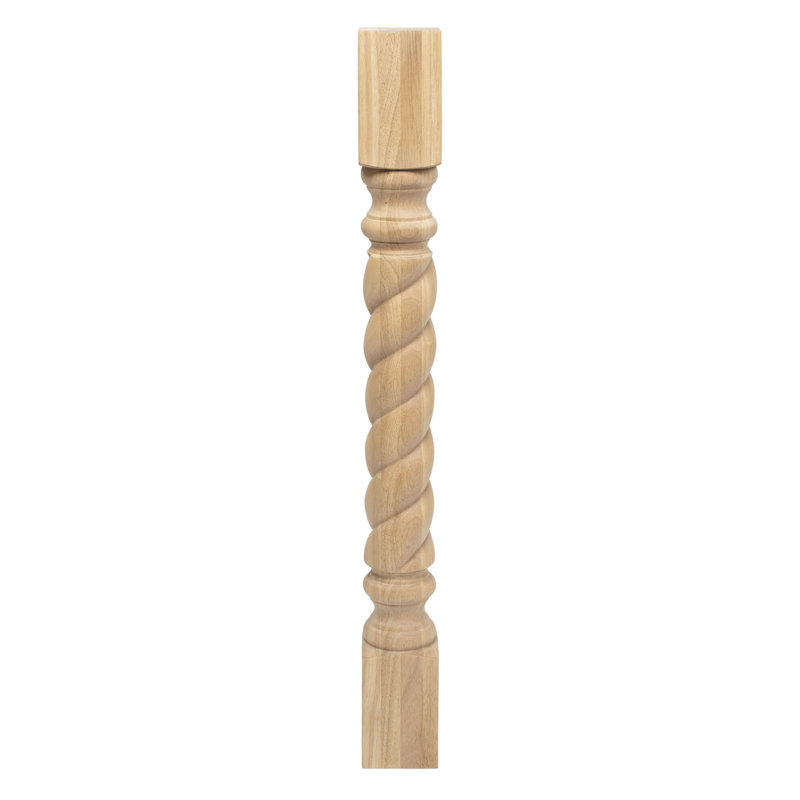 35.25" Unfinished Solid Hardwood Rope Kitchen Island Leg