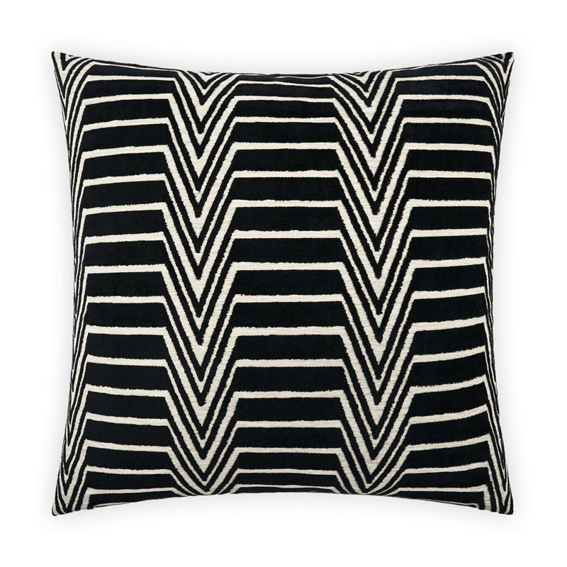 Evora Pillow Cover & Insert, Square 20", Black