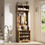 Hall Tree 23.6'' Wide with Bench, Shoe Storage And LED Light Strip