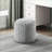 Ottoman Modern Chenille Fabric Footstool Pouf, 16”Dia x17”H – Non-Slip Fully Assembled | Charcoal Gray | Textile-1572728670