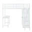 Lit mezzanine simple avec garde-robe et bureau, blanc