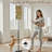  68.5" Standing Floor Lamp Abstract Geometric Colorful Shapes Green Pink Dimmable Metal Pole Lamp with Linen Lampshade LED Bulb Included