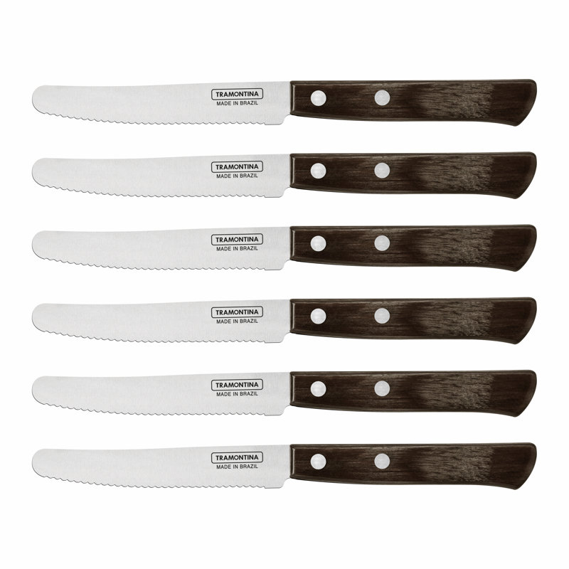 Tramontina BBQ Churrasco 6 Piece Stainless Steel Steak Knife Set
