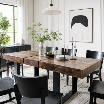 Rectangle Extendable Dining Table for 6-10 People