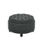 Repose-pieds rond avec rangement de 25 pouces avec plateau, table basse ronde en tissu capitonné moderne avec rangement, repose-pieds rembourré avec plateau amovible pour le salon, la chambre à coucher-1310840638