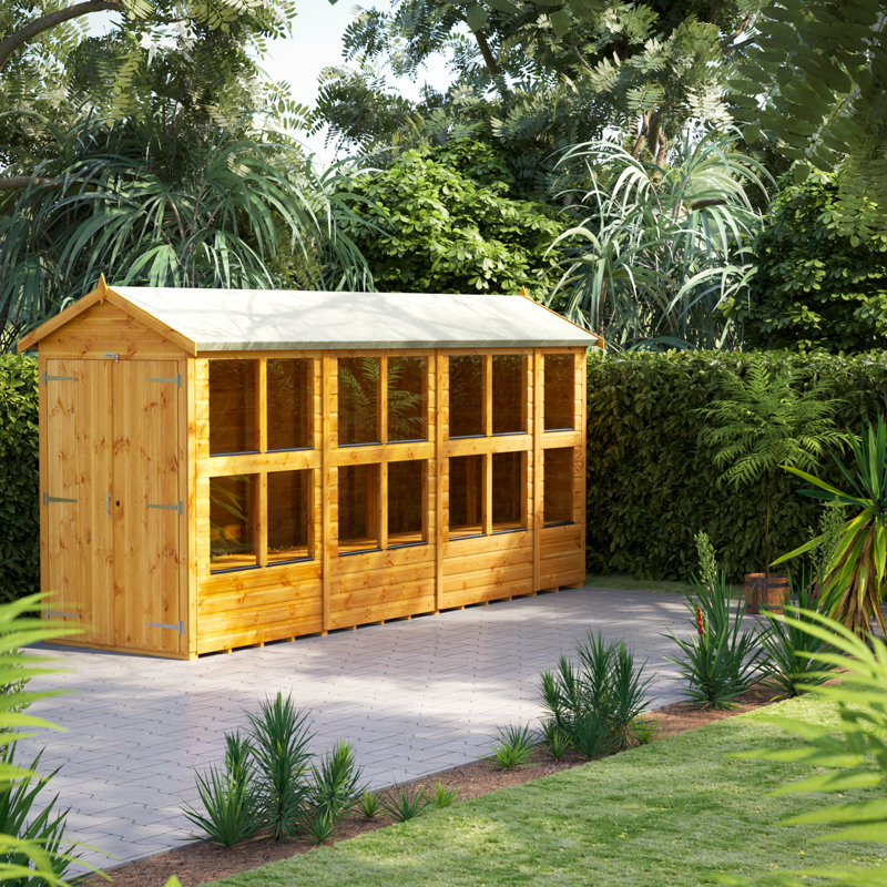 Powersheds 14 x 4ft Timber Tongue & Groove Potting Shed, Double Doors