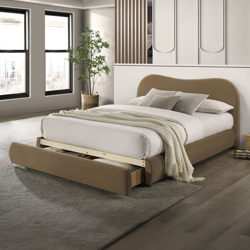 Magnifique cadre de lit, tête de lit tapissier, mobilier de chambre à coucher, Grand lit