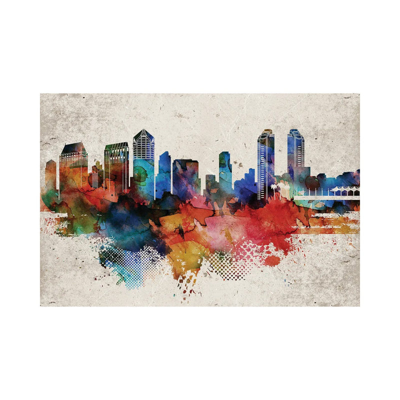 San Diego Abstract - Wrapped Canvas Print, 101.6 cm H x 66.04 cm W