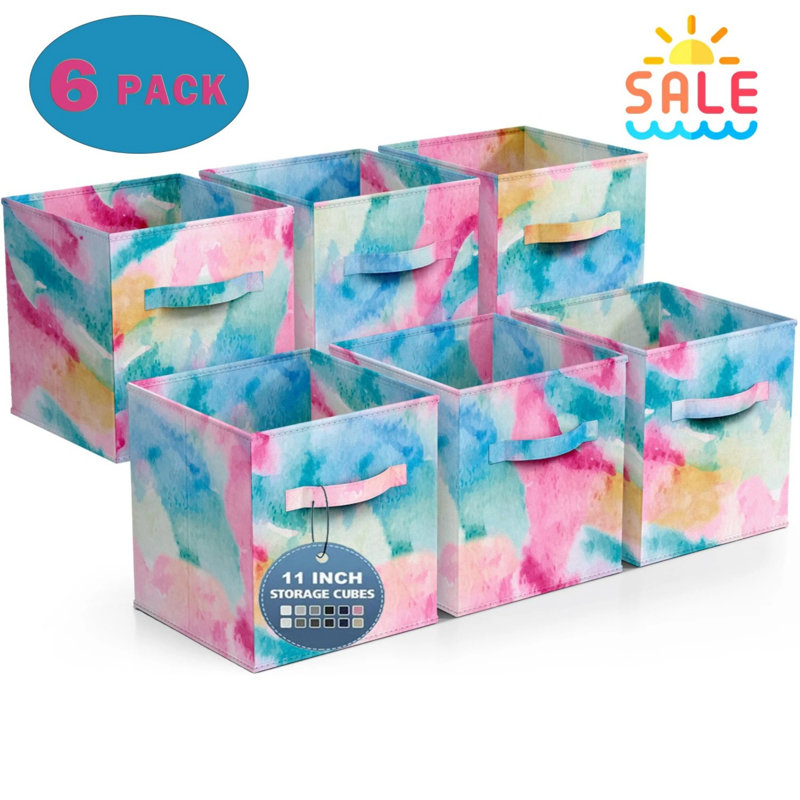 Ensemble de 6 bacs de rangement colorés pliables