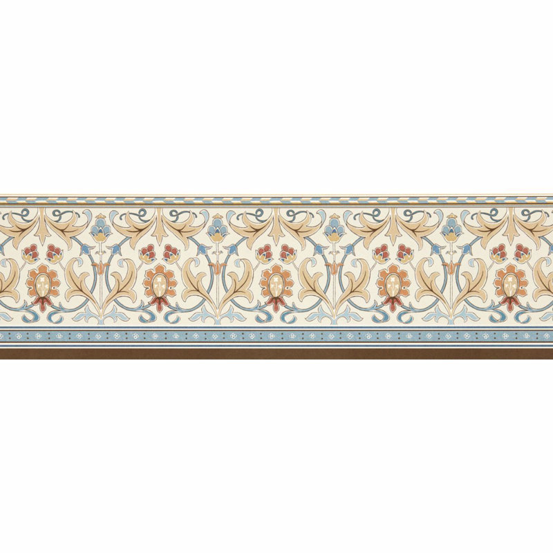 Ornamental Frieze, Linen/Woad