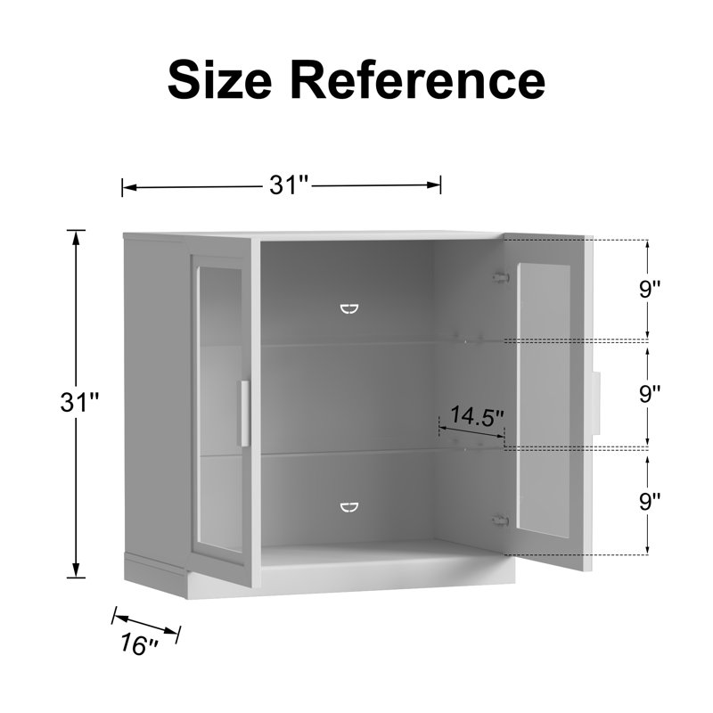 Campeaux Storage Cabinet, Natural Wood, 31" H x 31" W x 16“ D