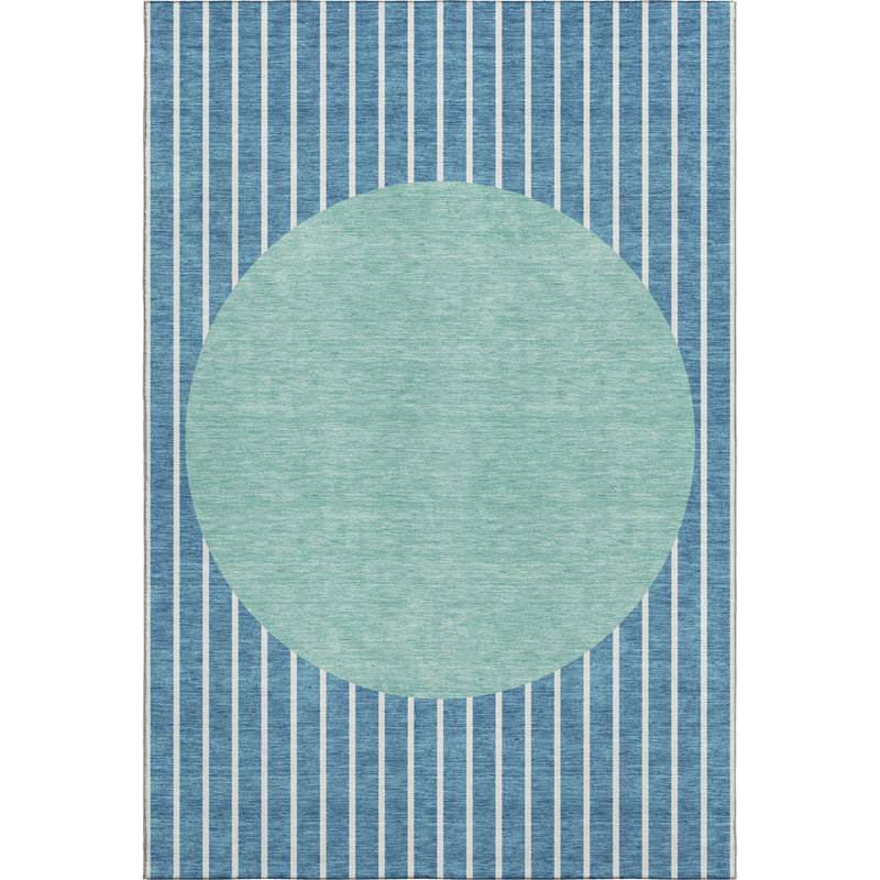 Tapis lavable à la machine de qualité supérieure à rayures AMF994, Rectangle 2 pi 6 po x 3 pi 10 po