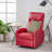 Red-Toned  Single Seat 40-Inch Contemporary Faux Leather Manual Recliner for Living Rooms