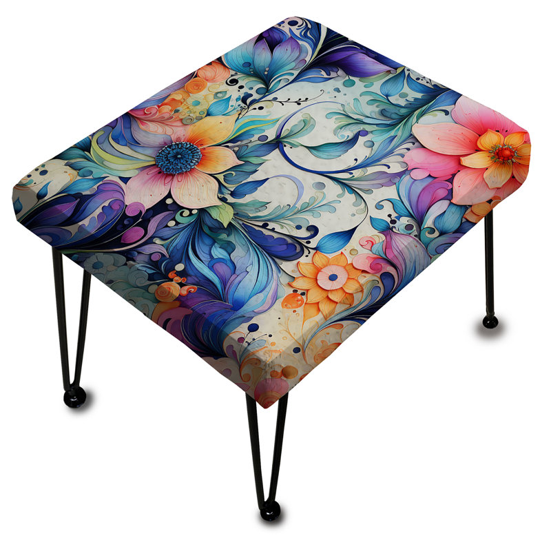 Watercolor Delight - Motif cachemire - Repose-pieds rectangulaire à motif cachemire