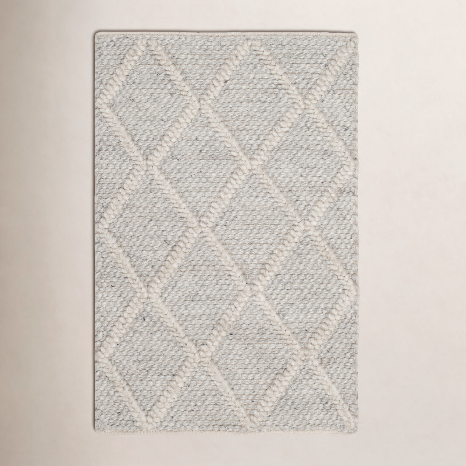 Russo Silver Ivory Flatweave Geometric Rug, Rectangle 12' x 15'