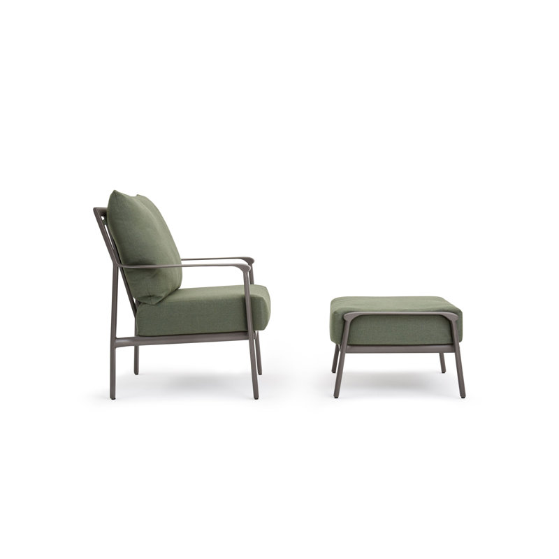 Chaise de patio avec coussins Aspen, Vert, Brun, Non