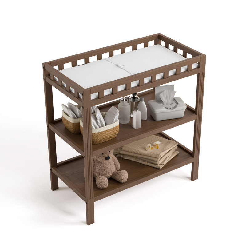 Morningside Changing Table With Pad, Hazelnut
