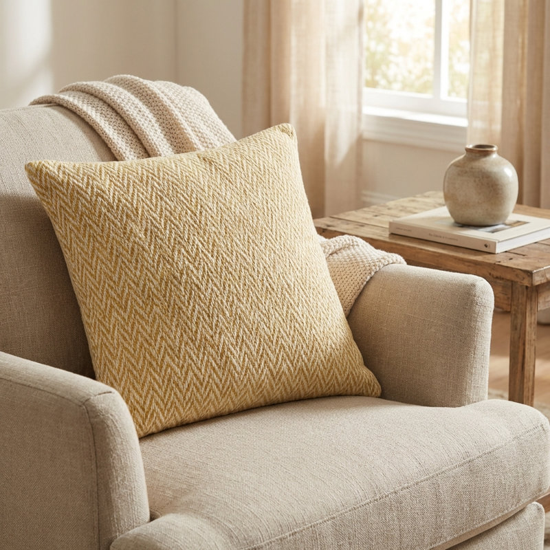 Saffron Love Square Indoor/Outdoor Pillow Cover & Insert, 20" x 20"