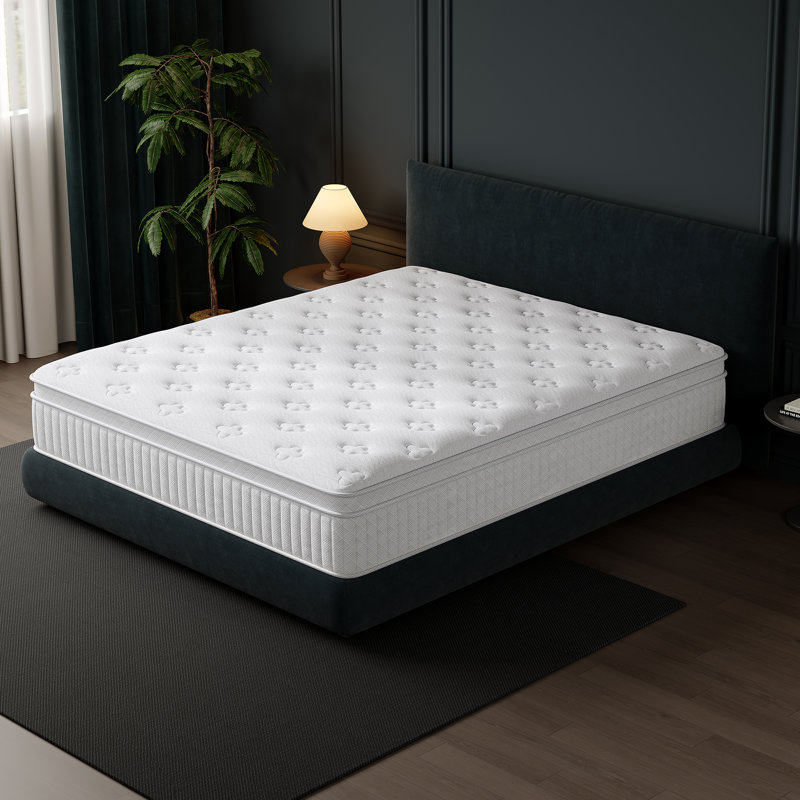 Hybrid Mattress in a Box,Memory Foam with Individual Pocket Springs for Motion Isolation, Silent Sleep, Lumbar Support & Pressure Relief