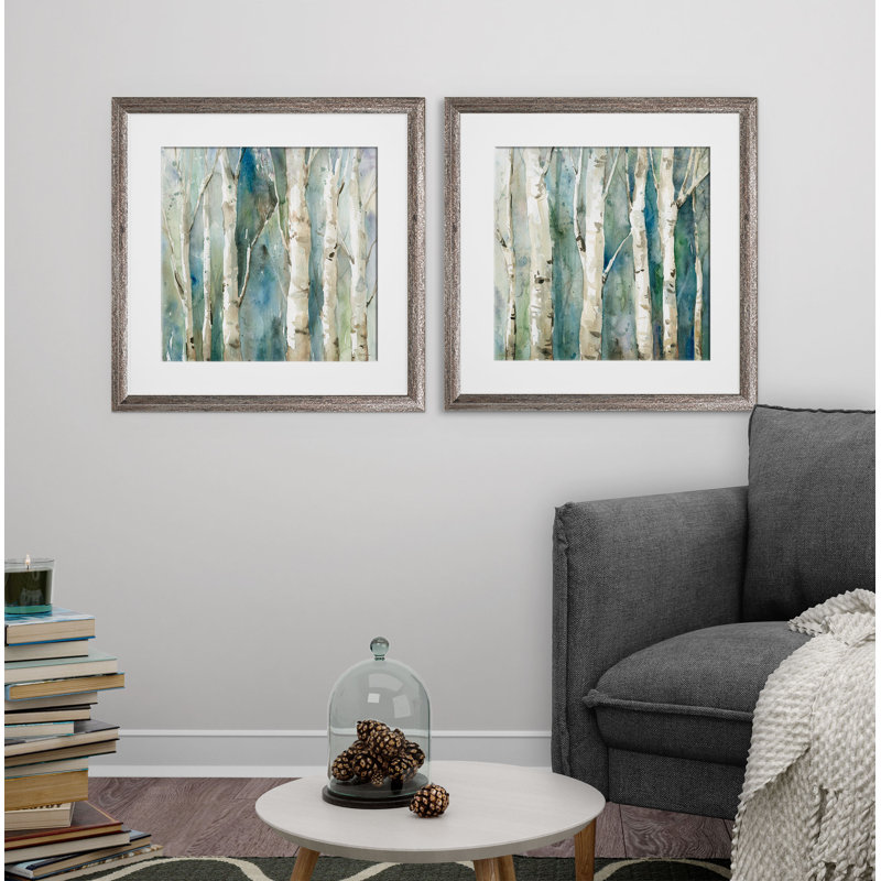 " River Birch " 2 - Pieces, Distressed Silver