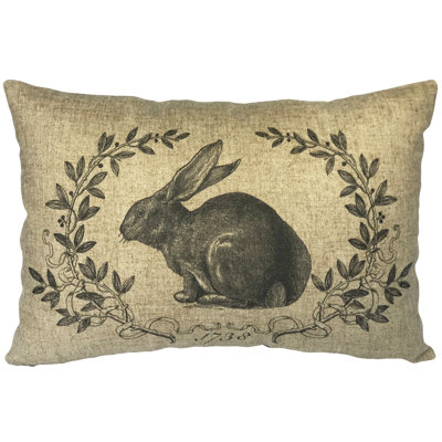  French Rabbit Linen Lumbar Pillow