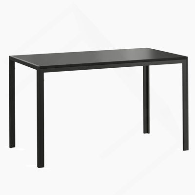 Dining Table For 4-6 Person,47" Rectangular Wooden Dining Table Top And Metal Frame For Home Kitchen Dining Desk
