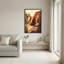 Art mural sur toile Adobe, cour avec jardin de cactus et ombres chaudes-133482505