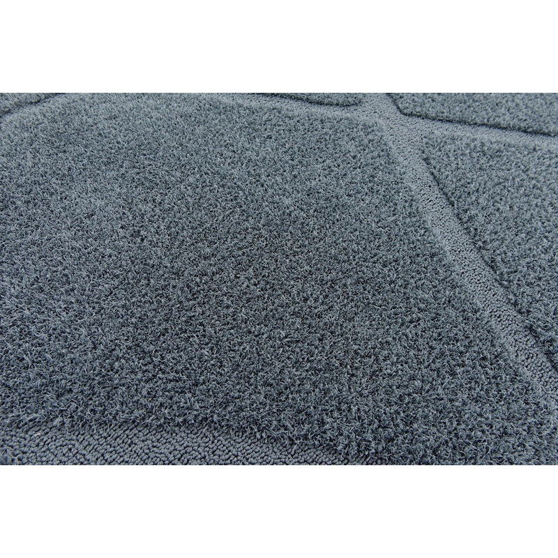 Tapis bleu ciel à poils longs Lattice, Tapis de couloir 2 pi 7 po x 10 pi
