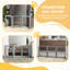 Foldable Wooden Pet Gate with 3 Panels 2 Support Feet for Small Dogs