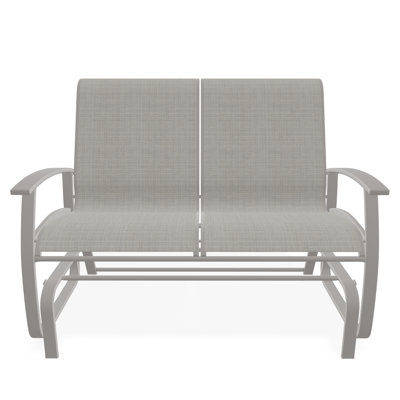 Fauteuil oscillant 2 places à structure en aluminium Belle Isle avec accoudoirs en polymère de qualité marine