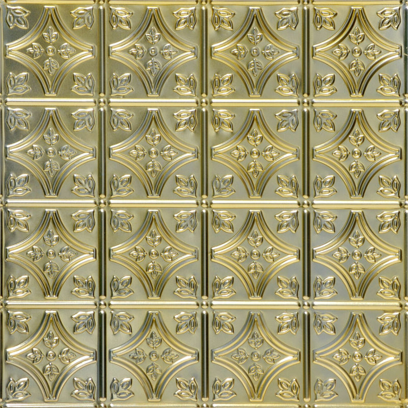 Tiny Tiptoe 2 ft. x 2 ft. Nail-Up Tin Ceiling Tile, Gold Nugget