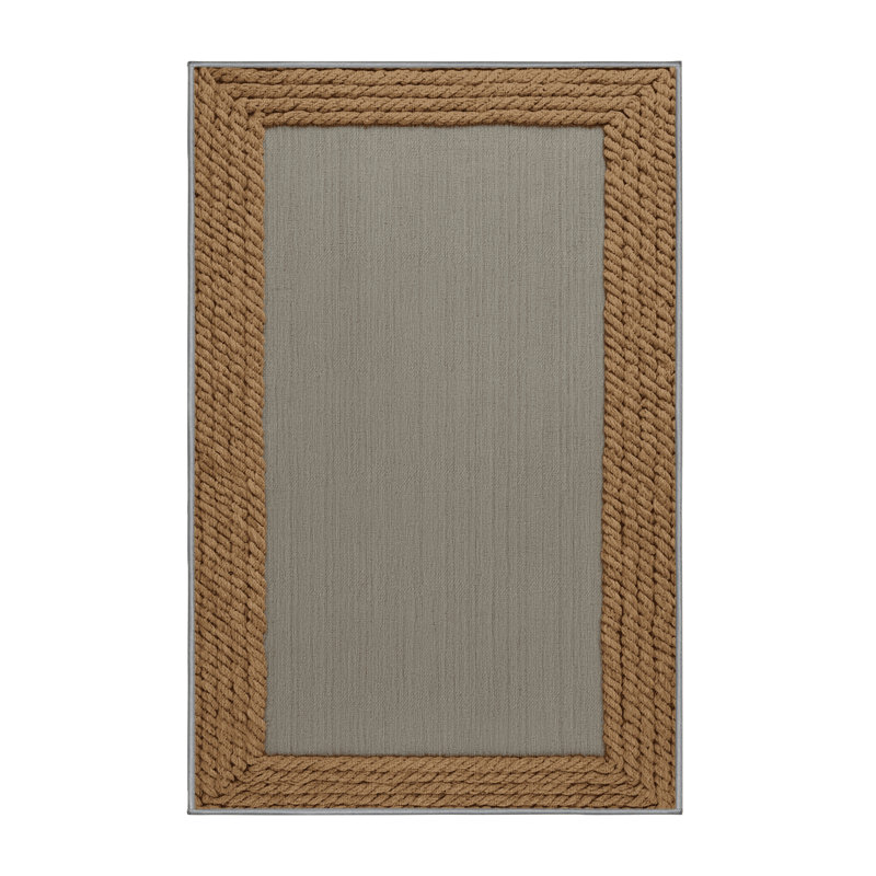  Tapis lavable en corde à bordure de ferme, Rectangulaire 2 pi x 3 pi