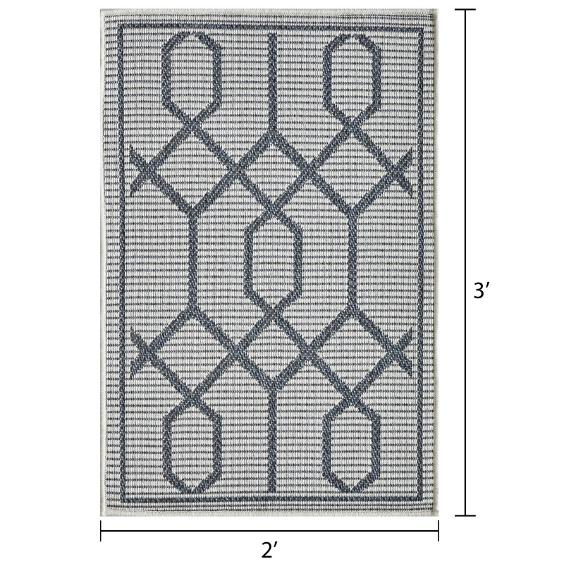 Annie-Jane Geometric Indoor / Outdoor Rug, Rectangle 2' x 3'