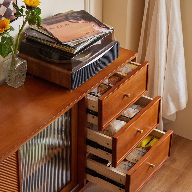 Buffet de rangement rétro multifonctionnel, H 33,85 po x l 47,24 po x P 15,74 po