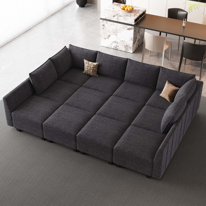 Uthyr Chenille Oversized King Sofa Bed Storage Sleeper Convertible U Shaped L Shaped Couch Modular Sectional Sofa With Detachable Washable Cushion