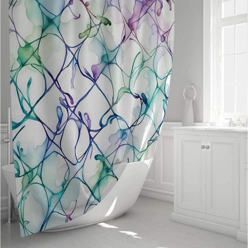 Aimen Abstract Shower Curtain, 93" H x 70" W