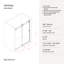  Crystal 56 - Porte de douche coulissante sans cadre 60 x 78 po en verre trempé transparent 3/8 po-95067196