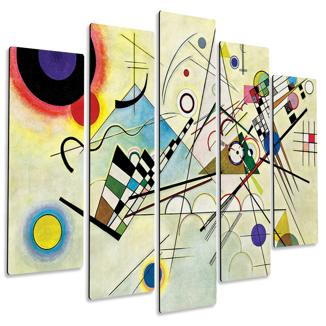 5-tlg. MDF-Bilder-Set Composition No. 8 von Vassily Kandinsky