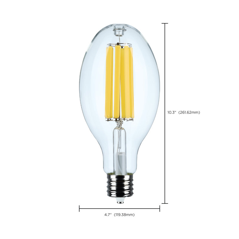 40 Watt LED HID Replacement ED37 4000K Extended Mogul Base Clear 120-277 Range Voltage