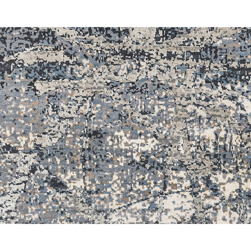 Hand Knotted Abstract Area Rug in Silver/Gray/Ivory, Rectangle 8' x 10'