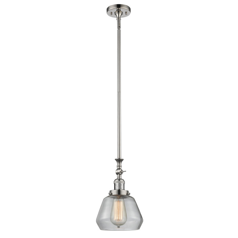 Luminaire suspendu en forme de dôme à 1 lumière Chill, Nickel poli, Transparent
